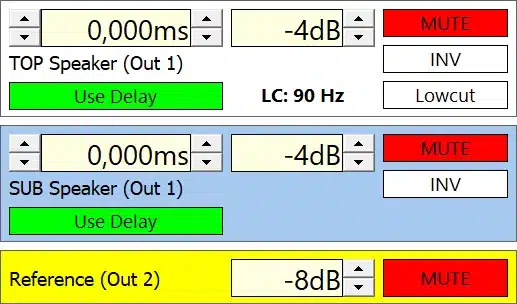 VSPmini - Simulation mode High/Mid - Subwoofer